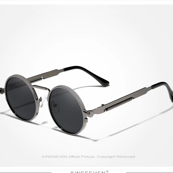 KINGSEVEN Gothic Steampunk Polarized Designer Vintage Round Metal Frame … - Picture 2 of 5